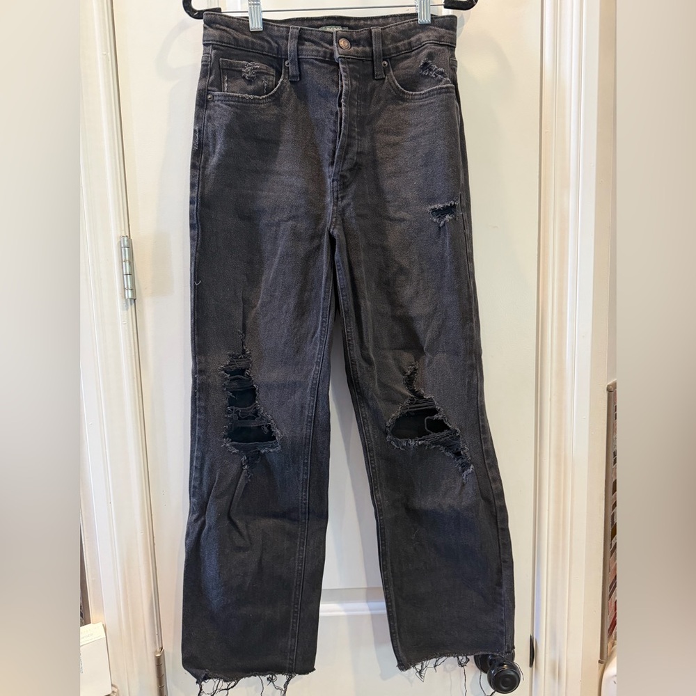 Wild Fable high waisted button fly distressed jeans. Size 2. $10